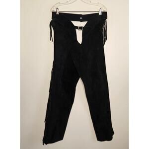 Whitman Black Suede Fringed Full Chaps, Like New!